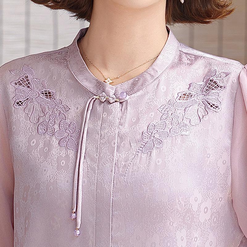 Stylish Chinese-Style Top for Women Aged 40-60 - Elegant Summer Wear for Middle-Aged and Elder Women