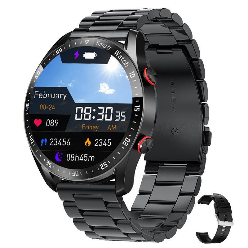 HW20 Waterproof Bluetooth Smart Watch with ECG+PPG, Stainless Steel Strap, Business Edition.