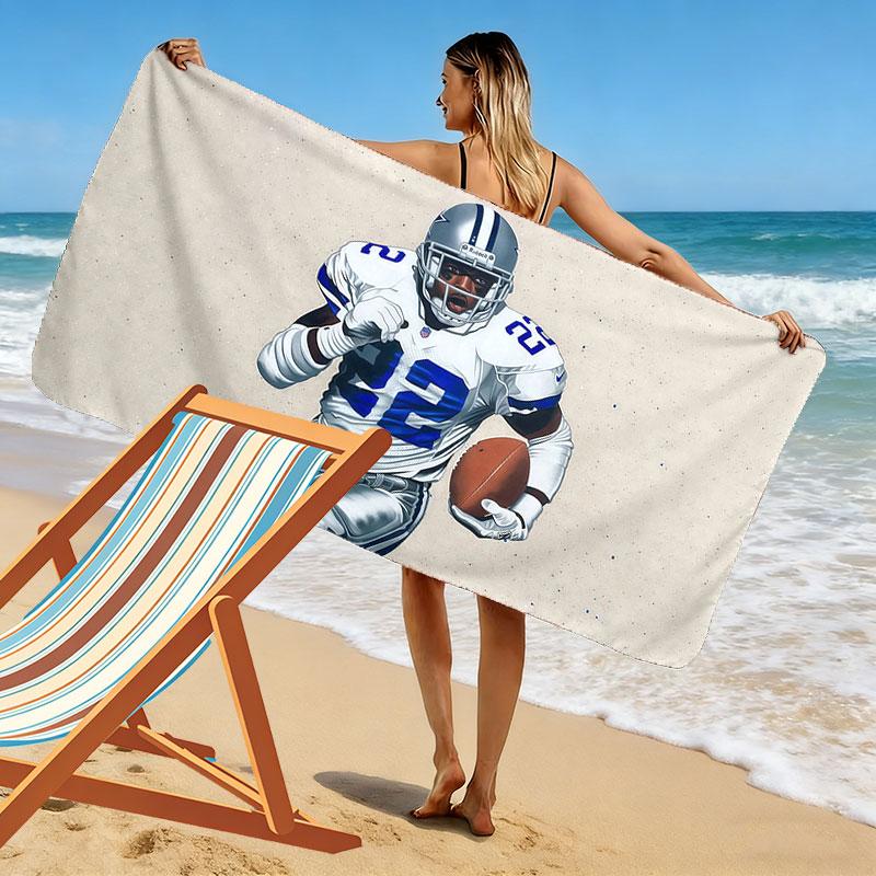 Emmitt Smith Print Beach Towel, Large Soft Quick Dry Towel for Beach Camping Swimming