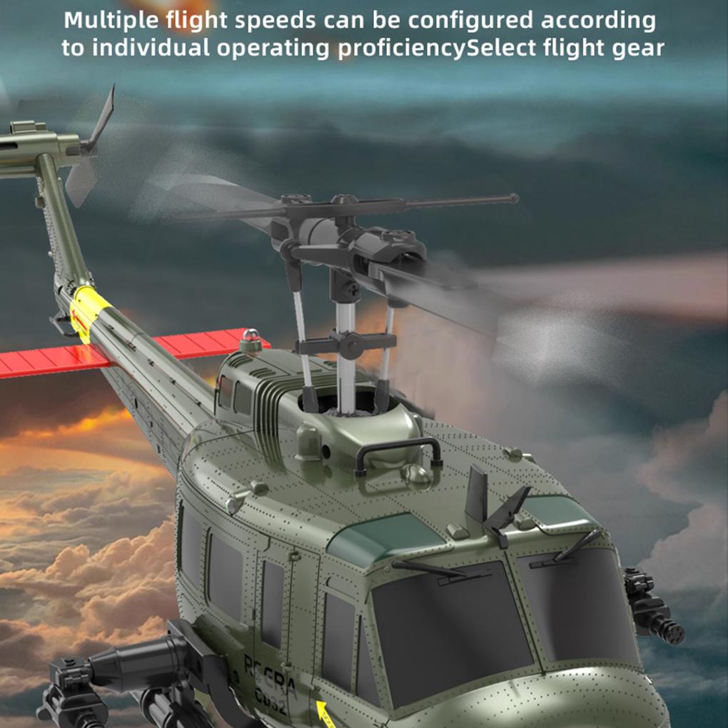 UH-1 C032 Remote-Controlled Stunt Helicopter UH-1 6-Channel Reverse Flight Simulation Military Model Remote-Controlled Aircraft