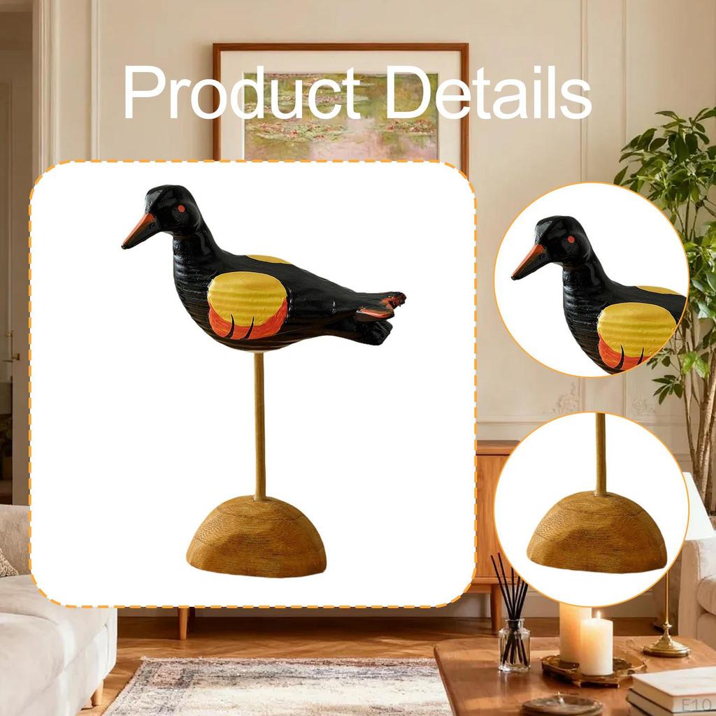 Wooden Seagull Figurine Animal Sculpture Art Figurines Artwork Sea Birds Statue Coastal Decor for