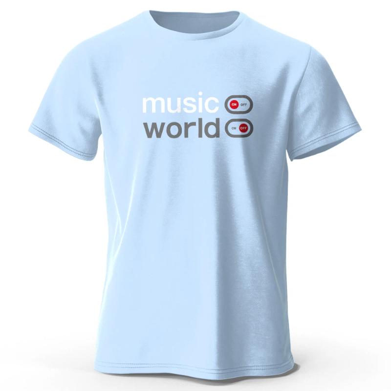 Men's Music World Printed T-Shirt  Cotton Oversized Classic Funny Graphic Tees for Men Women Summer Tops