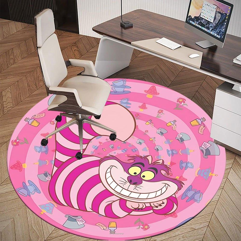 Cheshire Cat Plush Toy: Alice in Wonderland Inspired Stuffed AnimalRound Non-Slip chair mat chair carpet for office Rugs for Office Decor Gift For Val