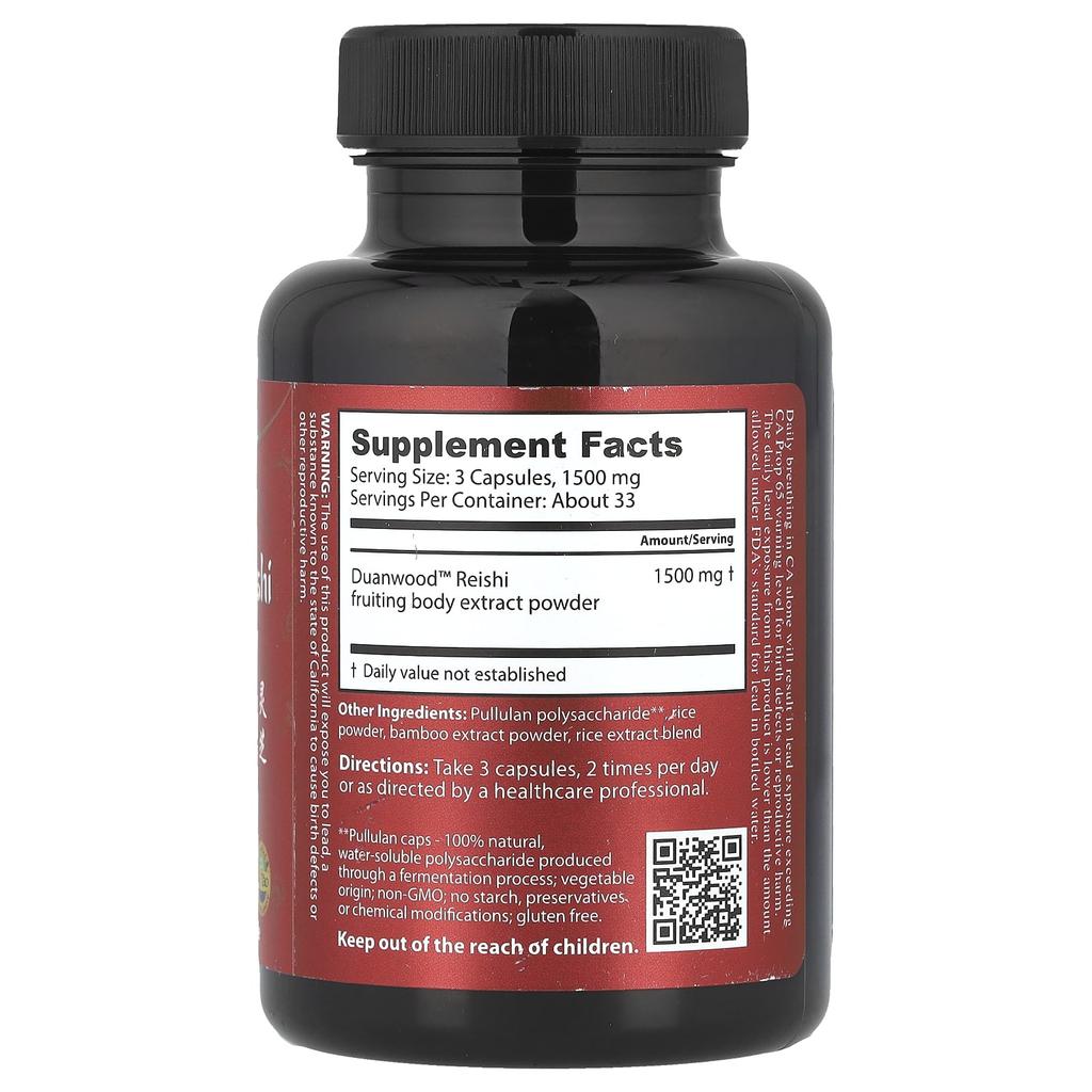 Duanwood™ Reishi Mushroom, 500Mg, 100 Capsules