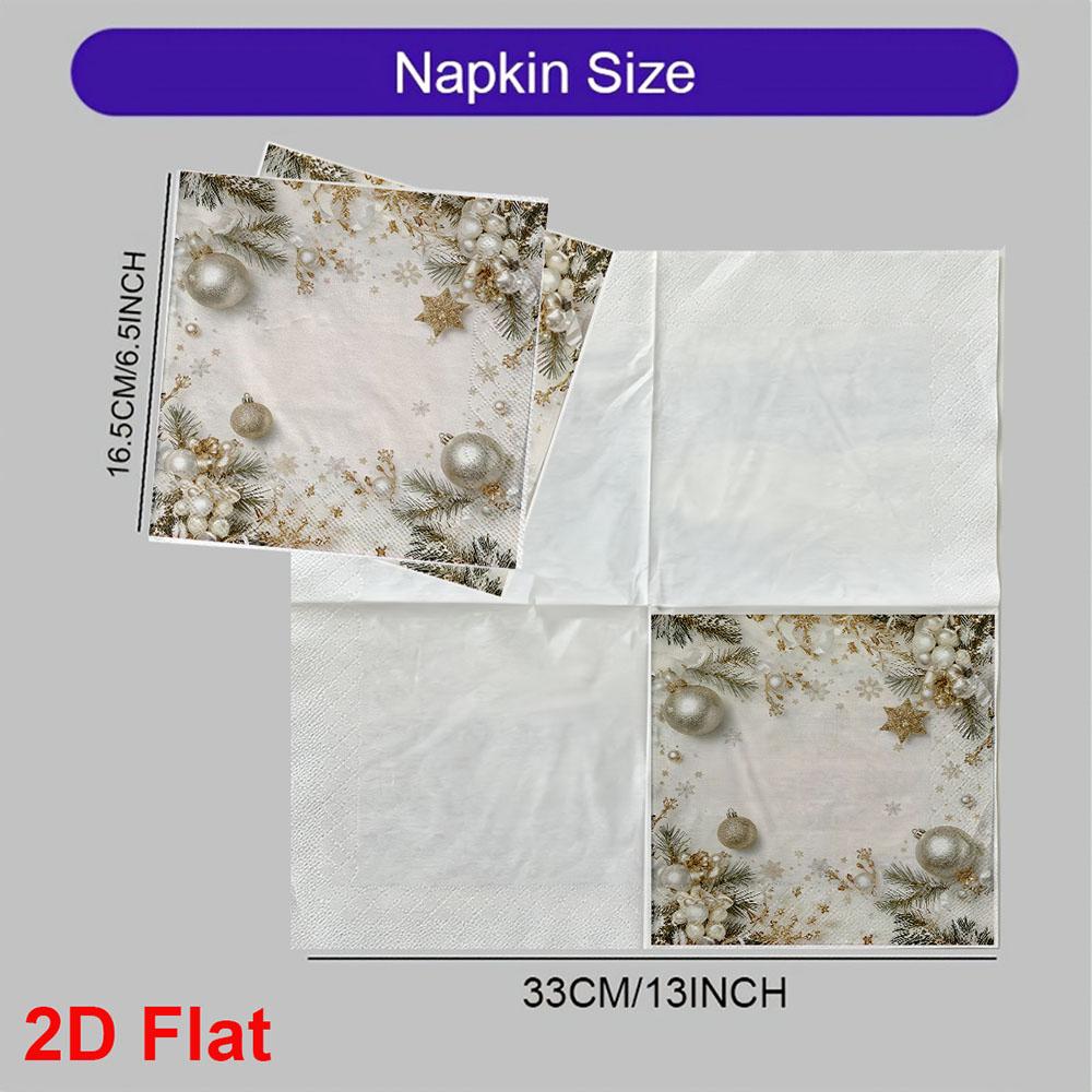 20pcs Disposable Napkins with Christmas Theme Pattern Print for Wedding,Parties,and Daily Use for Thanksgiving Fall Christmas Table Decoration
