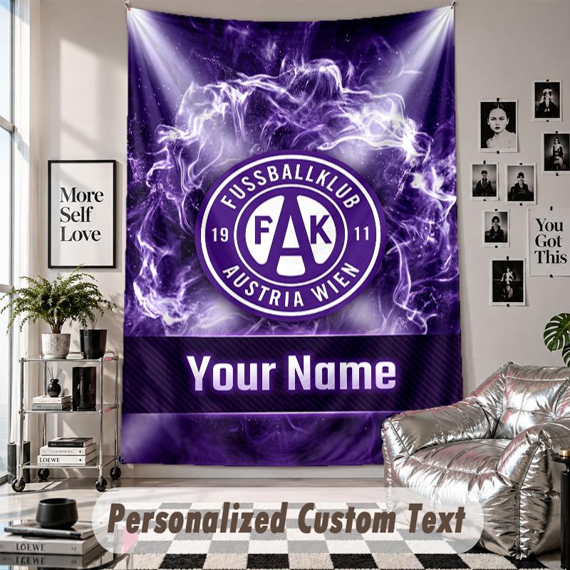 Custom Tapestry Wall Hanging, Austria Wien FC Personalized Name Text Home Wall Decor