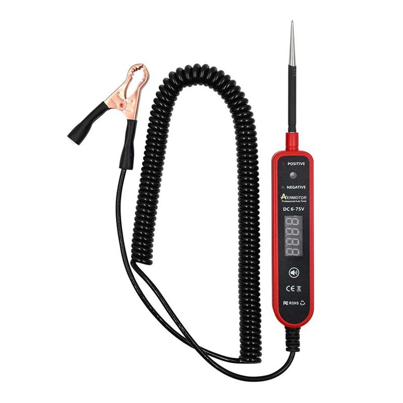AERMOTOR EM289 Car Electrical Circuit Tester LED Digital Voltage Display Car Short Circuit Detector Diagnostic Tool