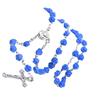 Elegant Rose Flower Beads Rosary Necklace with Detailed Crosses Pendant for Prayer Religious Neckchain and Everyday Wear