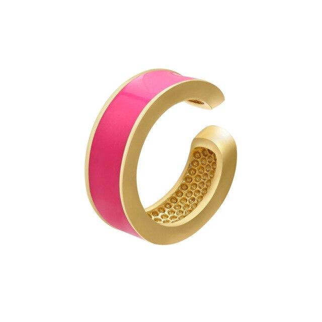 Single One Ear Cuff Neon Green Yellow Bright Fluorescent Jewelry Geometric Round U Clip On Earrings No Piercing Earcuff Aretes