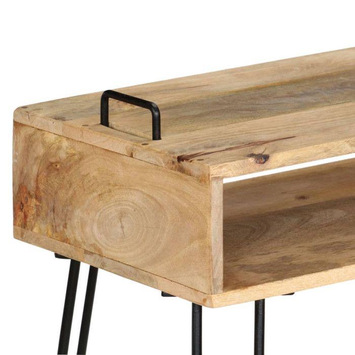 Table console - VIDAXL - Bois de manguier massif - Style industriel - 115 x 35 x 76 cm