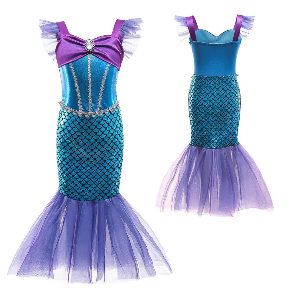JIEAIRUI Princess Transformation Halloween Kids Christmas Gift Ariel-style Dress, Children's Mermaid-style Cosplay, Ariel-style Dress, Kids'