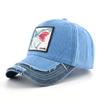 Vintage Denim Baseballkappe Mit Stickerei Haifisch-Patch Herren Snapback Hip Hop Dad Caps Damen Vier Jahreszeiten Verstellbare Schirmmütze
