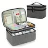Strong Medicine Case Reinforced Handle Waterproof 900D Fabric 2Layered Compartments Medicine Box for Home Office