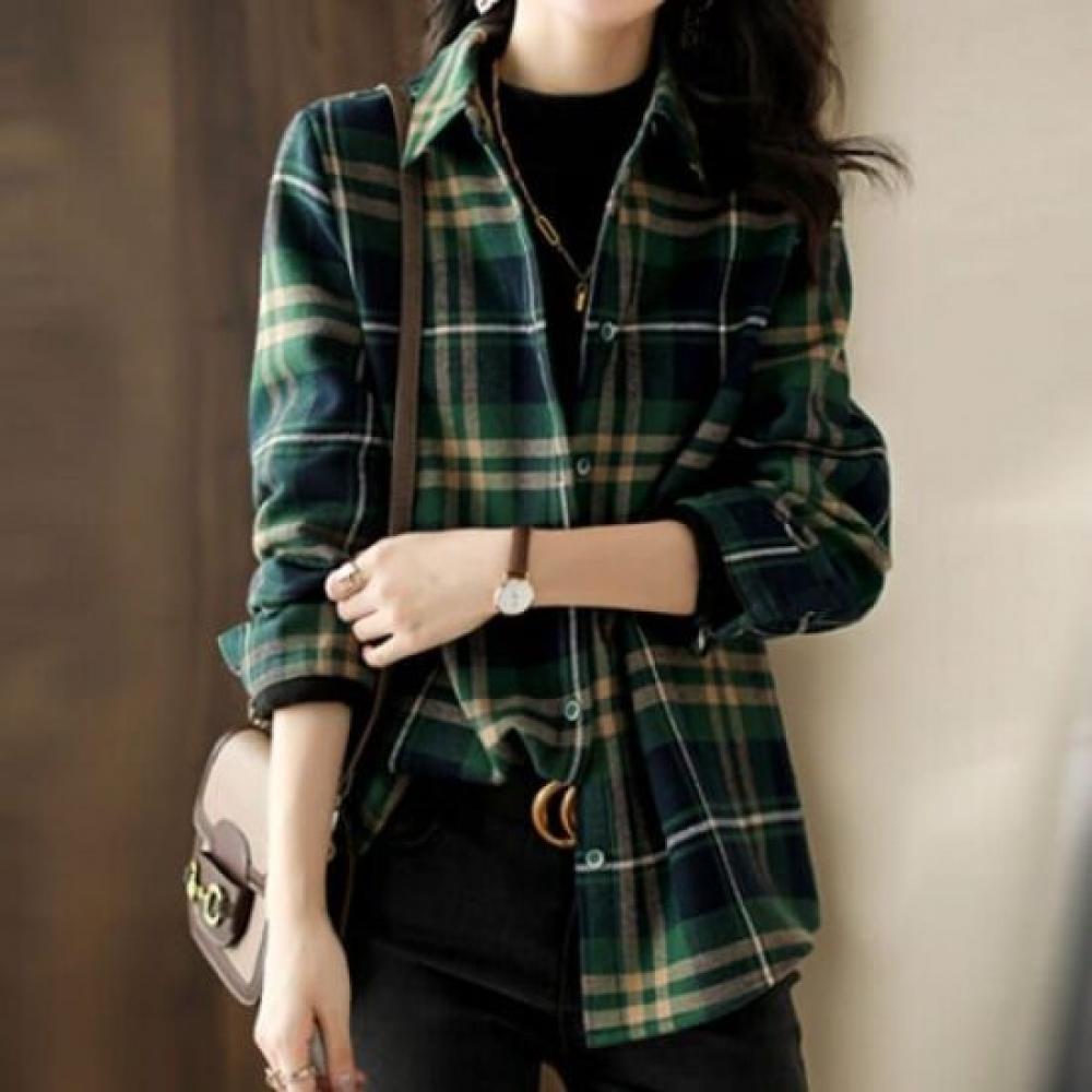 Navava Men Casual Retro Check Long Sleeve Shirt Nb1782