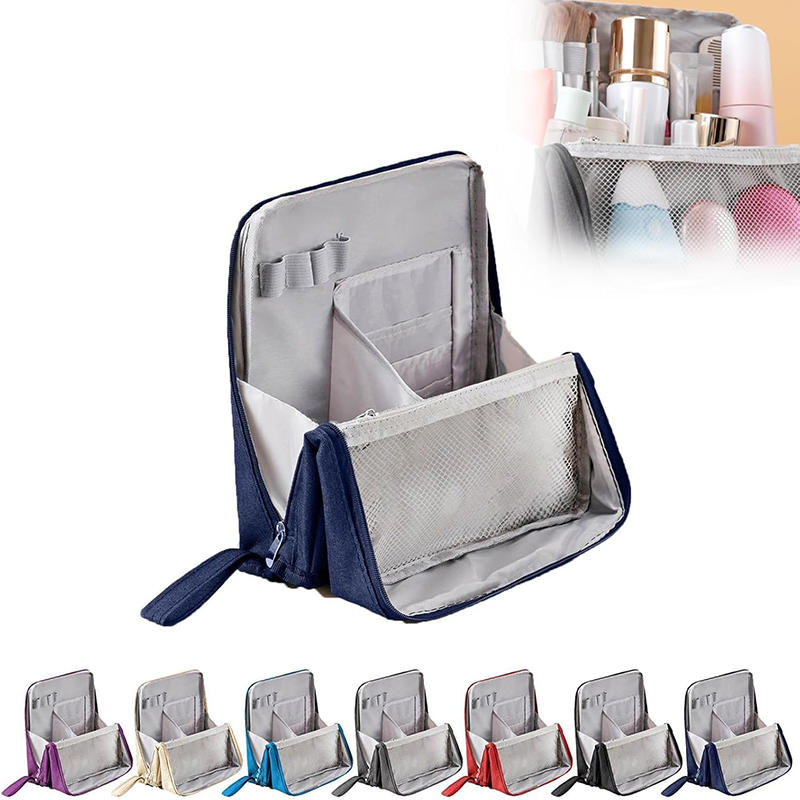 2025 New Cosmetic Bag Multi Layer Stationery Hot Sale Travel Portable Large Capacity Double Opening Women's Toiletry Storage