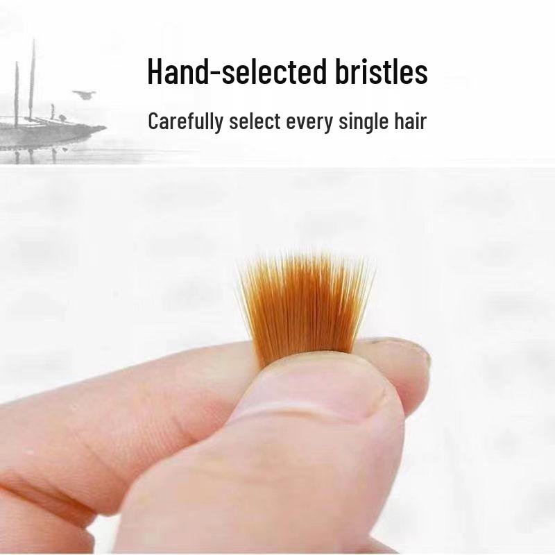 Sandalwood Brush Pen: Portable Calligraphy Soft Tip, Regular Script Ink Cartridge, Engravable Pen