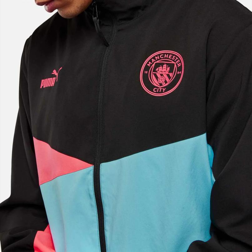 PUMA Polo Collar Logo Print Color Block Comfortable Jacket Men jackets Speed-Green 777099-01