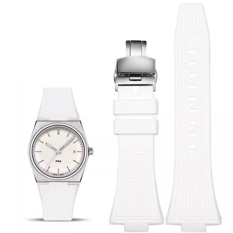 Watchband For Tissot PRX Series Super Player T137.407/T137.410 wristband Butterfly Buckle Men's High quality Watch Strap 26*12mm