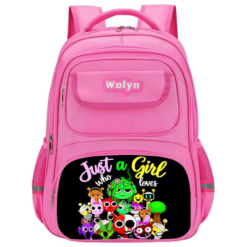 Caja de Ritmos Sprunki Juego Anime Mochila Estudiante Bolsa Escolar Bolsa Multifuncional