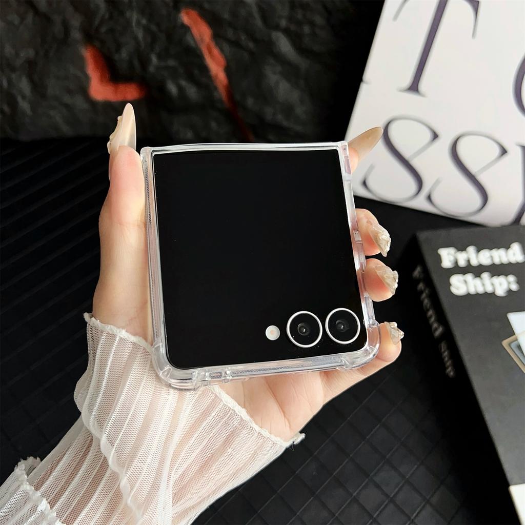 For Samsung Galaxy Z Flip7 5G Case Clear Acrylic Back Phone Cover Magnetic Case