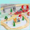 Wooden Childrens Electric Train Track Assembly Toy Magnetic