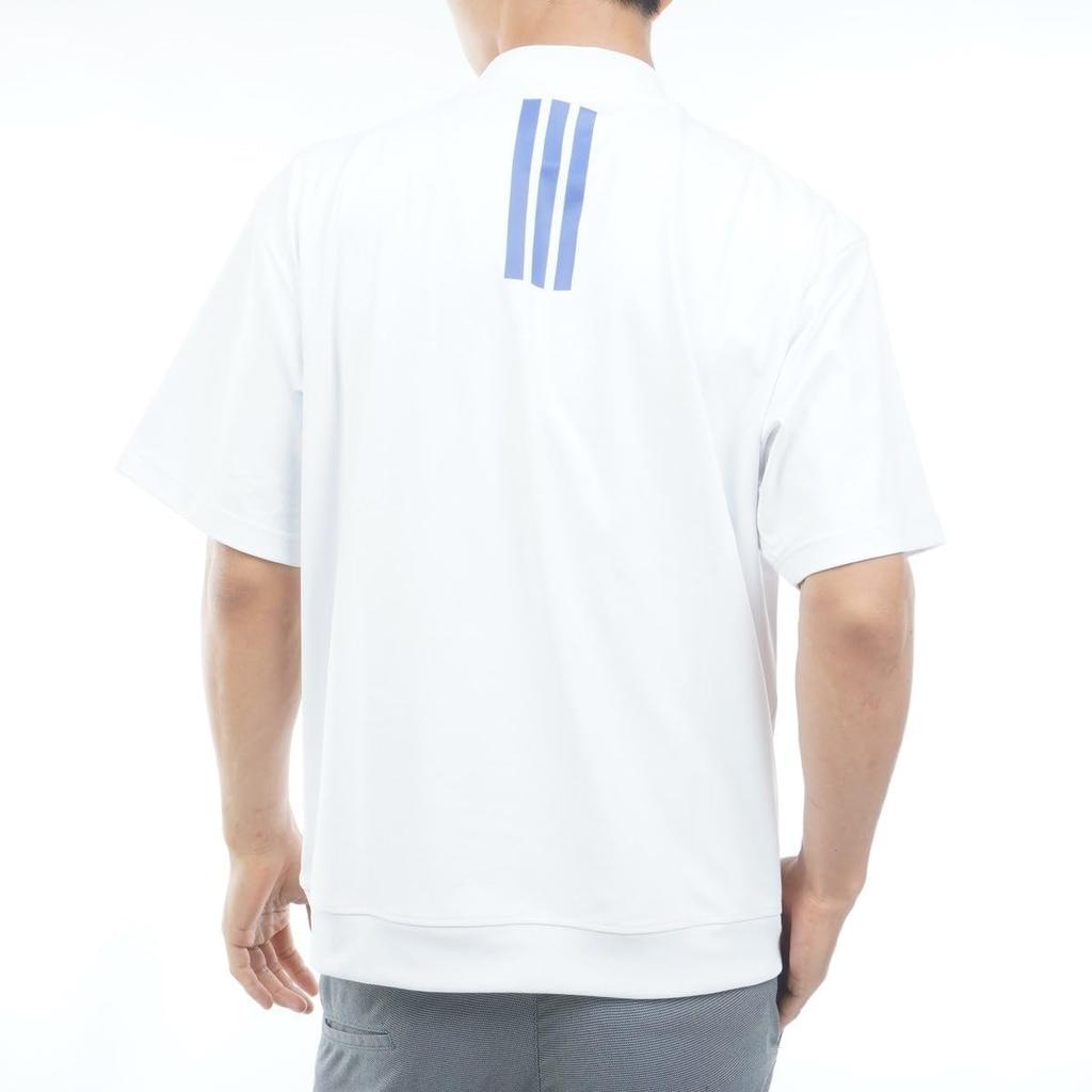 Mock Neck [Adidas] Short-Sleeve Shirt, White, J/XL