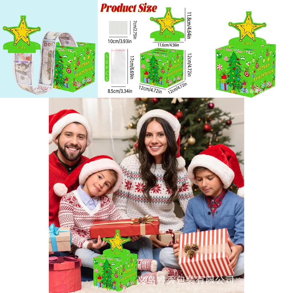 Christmas Star Gift Box With Gold Paper For Holiday Party Decor And Gift Giving