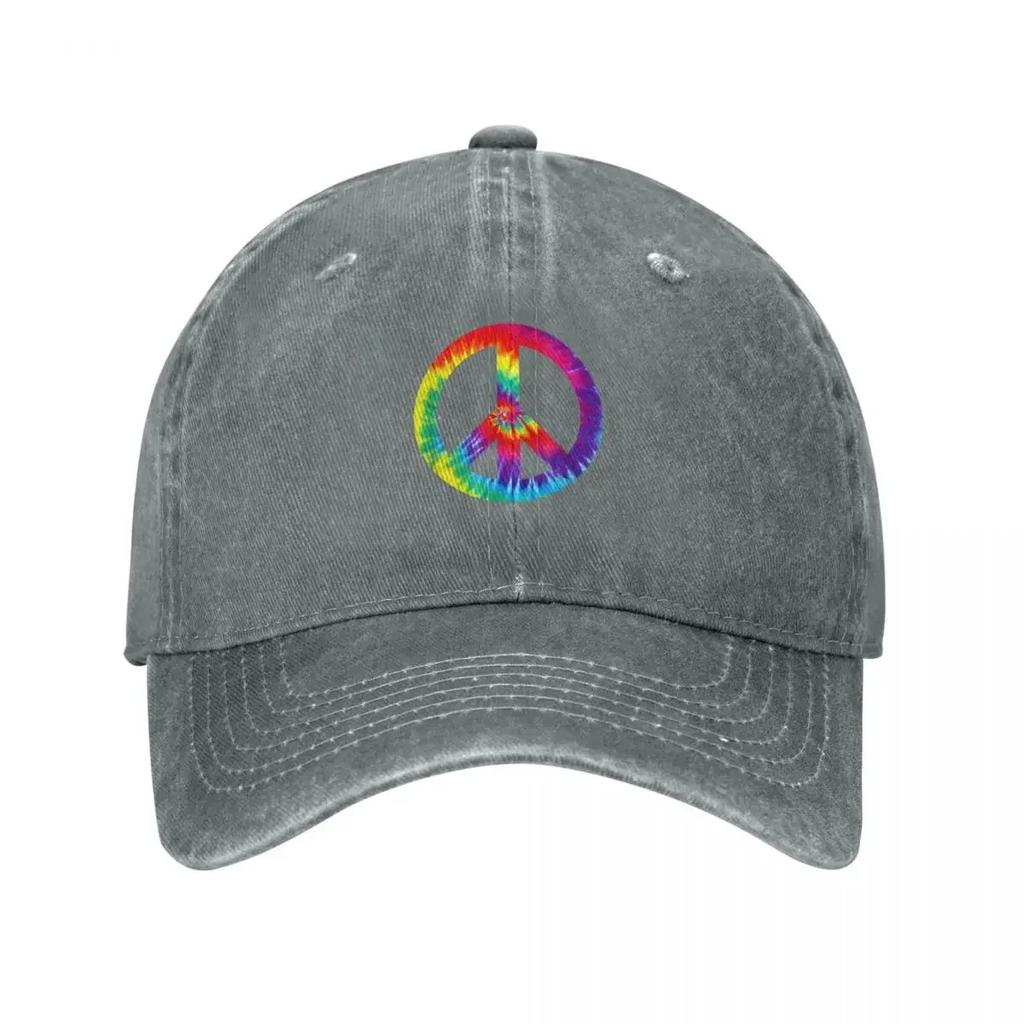 Peace Sign Symbol Tie Dye s s Hippie Costume Baseball Cap Vintage Trucker Cap sun caps fashionable Caps Women Unisexs