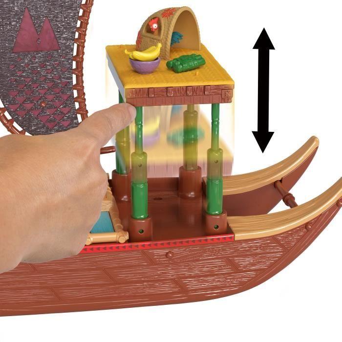 MATTEL Disney Vaiana 2 - La pirogue de Vaïana + 1 poupée Vaiana + HeiHei le poulet JBT78