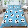 Panda Bedding Set for Kids Boys Girls Cute Cartoon Giant Panda Duvet Cover Set King/Queen Size Yellow Soft Polyester Quilt Cover