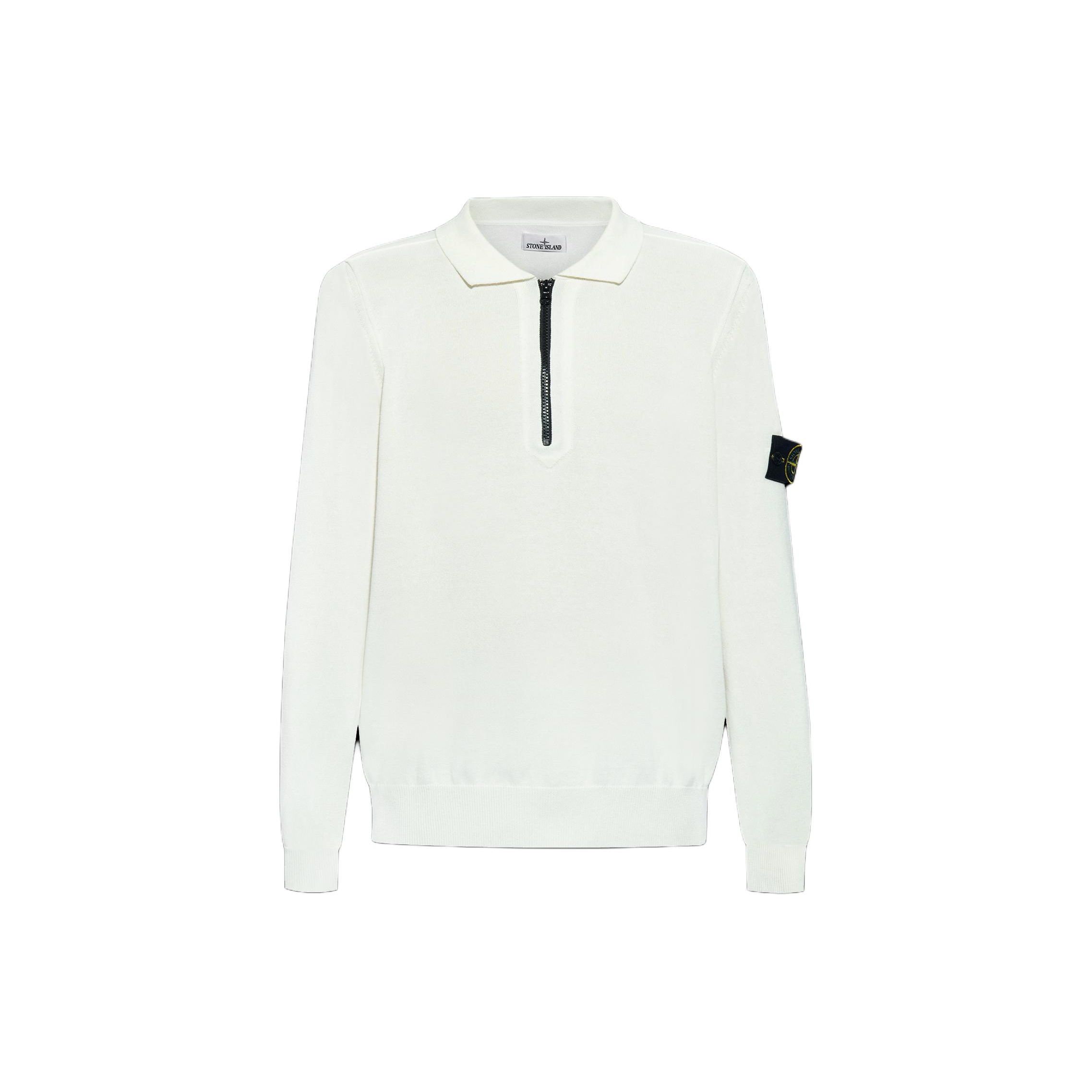 

STONE ISLAND Рубашка поло с логотипом на молнии и длинными рукавами прямого кроя Мужские рубашки поло кремового цвета 8015543B2-V0001 L