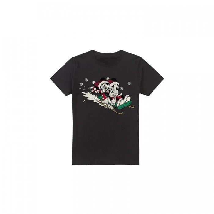 Disney Mens Sledding For Christmas Mickey & Minnie Mouse T-Shirt