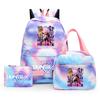 3Pcs/set Cartoon Demon Hunters Printed Backpack with Lunch Bag Pencil Case for Teenager Girl Boy Large Capacity Waterproof Bookbag Gift Mochila