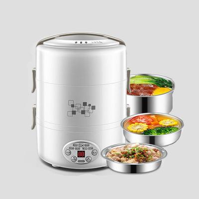 3 Tier Electric Lunch Box White Portable Food Warmer
