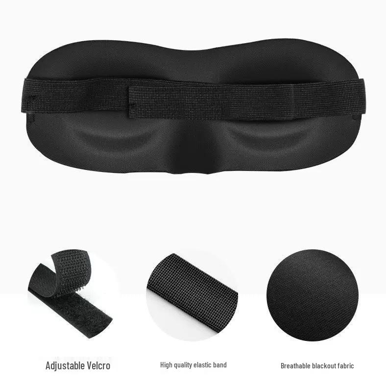 Black 3D Stereo Eye Mask for Light Blocking and Sleep Relief