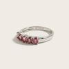 925 Sterling Silver Natural Rhodolite Garnet Small Size Ring Earrings Jewelry Set Women's Fine Jewelry Daily Wear