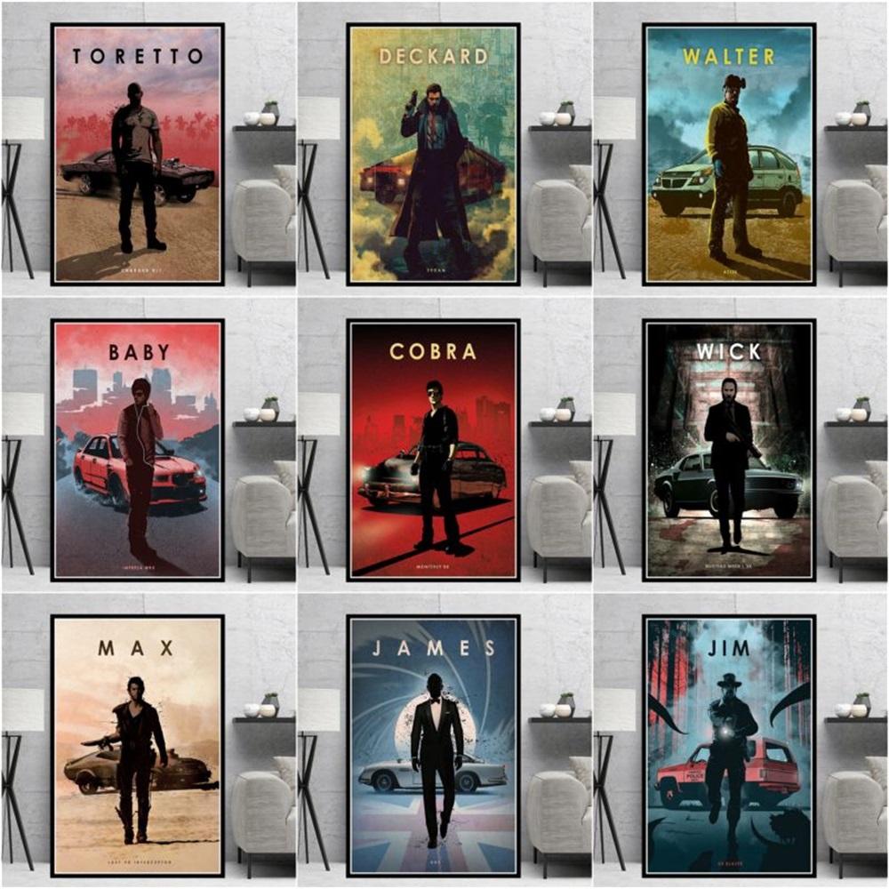 

Рамка из цельного дерева, абстрактные винтажные фильмы, автомобильные легенды, персонажи, крутые постеры, холст, живопись, настенные принты, фотографии для гостиной, современный домашний декор
