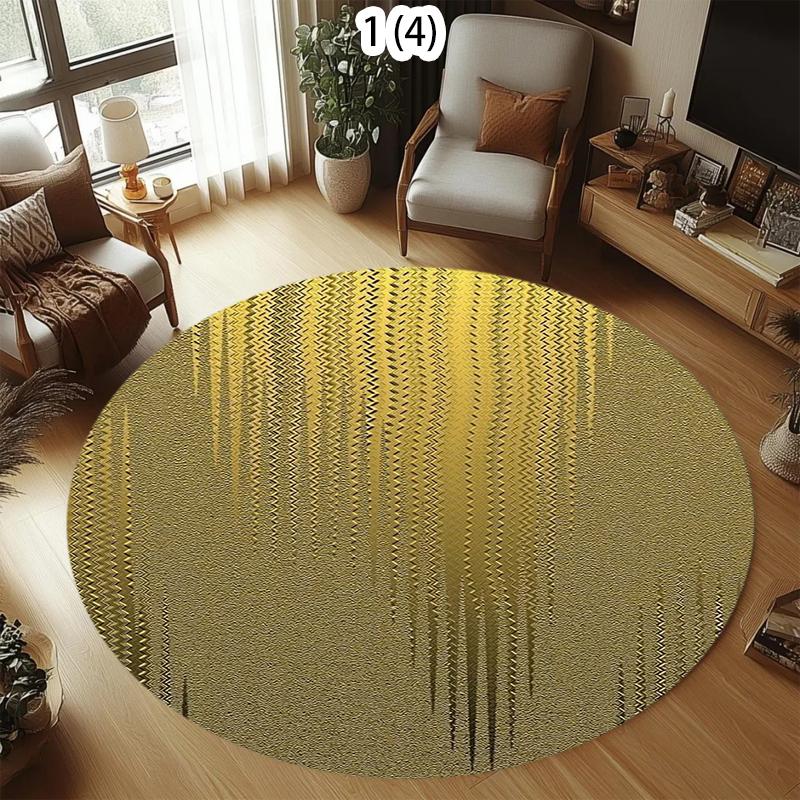 

Round Luxury Gradient Stripe Area Rug Non-Slip Washable Circular Floor Carpet for Living Room Bedroom Dining Room Home Decor 80cm x 80cm