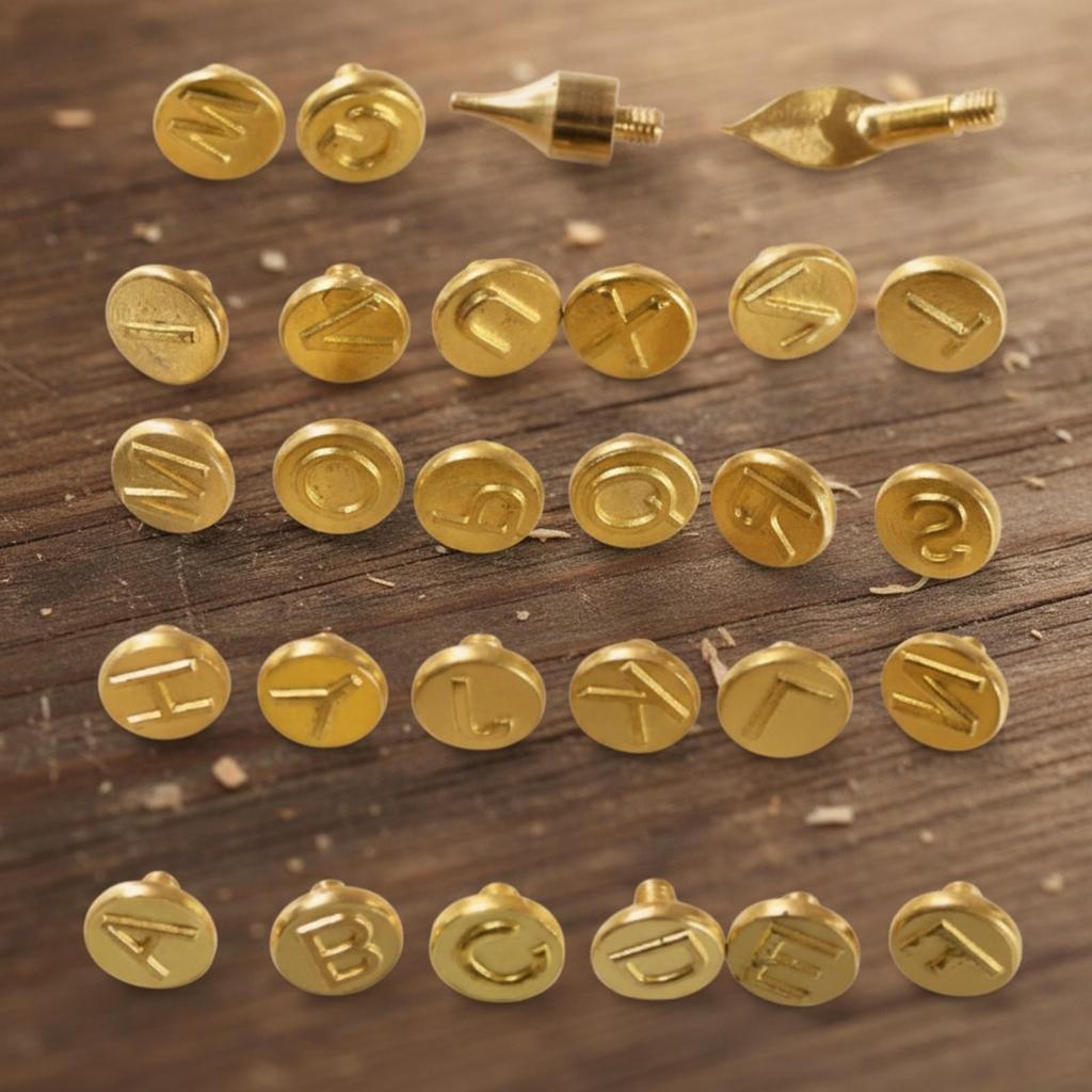 28 Pieces Gold-Colored Metal Ember Sketching Tip Set Decorative Engraving
