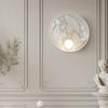 Japanese Bedside Wall Lamp Bedroom High-end Retro Round Living Room Wall Sconce Milk White Glass Lampshade Light Fixture