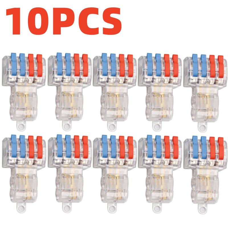 10PCS Mini Connecteur de Fil Type T Rapide Bornes de Connexion Rapide Électrique Sertissage Non Destructif Sans Couper le Câble Ligne Isolée