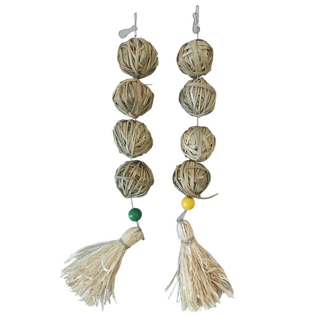 1pc - Natural Woven Grass Ball Toy For Pets - Ideal For Rabbits,Small Animals - Durable Chew And Play Accessory