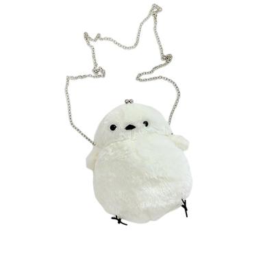 PETITCHOU Long-tailed Tit Women's Pouch Bag Smartphone Pouch Fluffy Plush Toy Hokkaido Wild Bird White Bird Daifuku