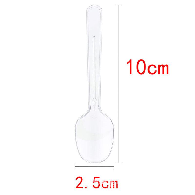 Set de Cupe Pătrate Transparente pentru Sos și Mousse cu Lingurițe - Perfect pentru Deserturi și Aperitive