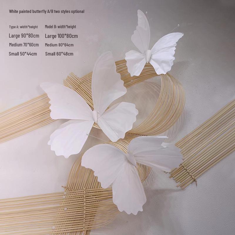 3D Painted Butterfly Wedding Backdrop with Scenery and Props for Photography and Décor