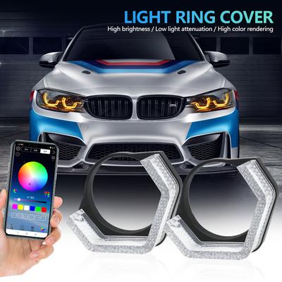 2pcs 5D Led Crystal Angel Eyes Led Angel Eyes Halo Rings 2.5" 3" Car RGB Projector Lens Masks Car Accessories App Control DRL