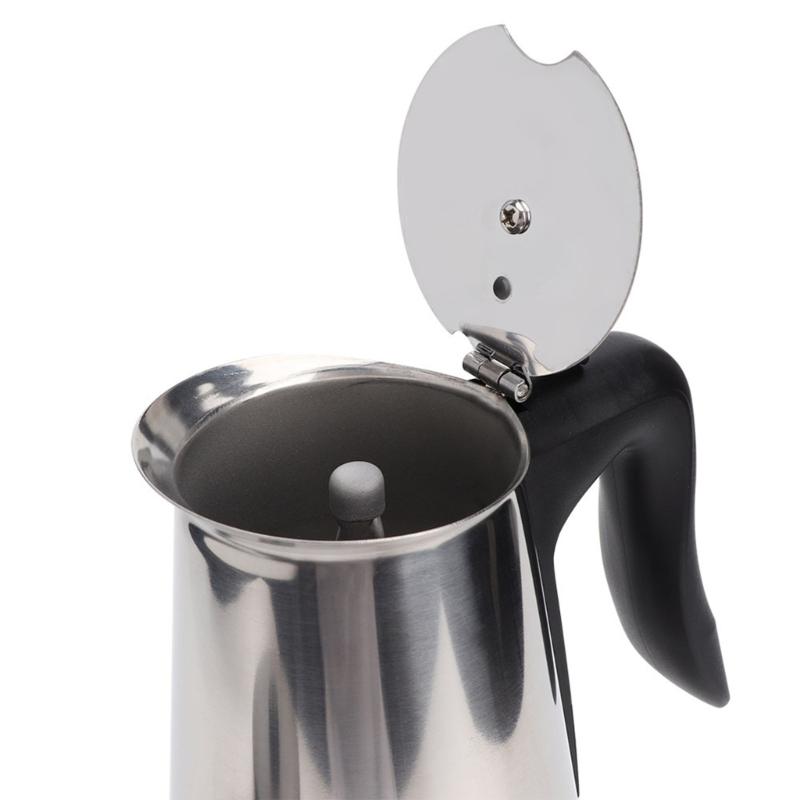 Italian Style Steam Pressure Coffee Maker 300ml Stainless Steel Electric Percolator Portable Espresso Brewing Machine