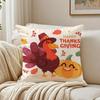 Thankful Festival Turkey Cushion Cover Linen Minimalist Soft  for Sofa Bed Home Room Decor