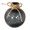 Klarer Wasserpflanzenbehälter Runder Harz-Vase, Transparenter Kugel-Blumentopf mit Jute-Glasvase für Blumenbogen, Moderner Kunststoff-Pflanztopf
