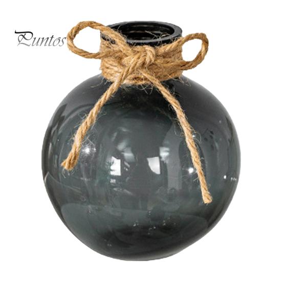Klarer Wasserpflanzenbehälter Runder Harz-Vase, Transparenter Kugel-Blumentopf mit Jute-Glasvase für Blumenbogen, Moderner Kunststoff-Pflanztopf